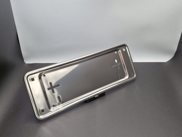 Porte plaque inox poli petite plaque 34cm coté